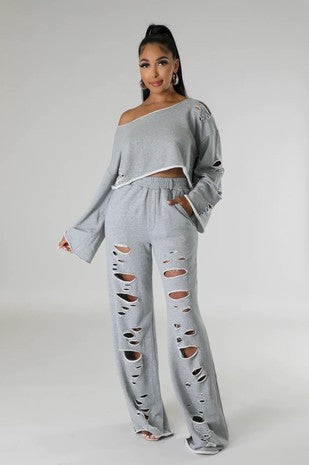 Distressed Sweatsuit